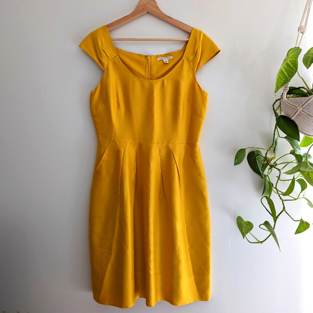 Banana Republic Yellow Silk Dress